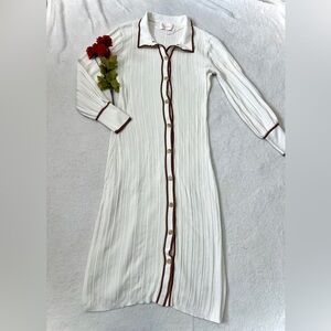 Sancia Revolve Amalie Knit Sandstone Midi Dress - Large